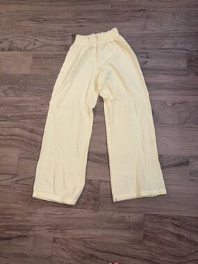 bobi Pale Sunshine Women’s Wide-Leg Elastic Waist Pants Size Medium